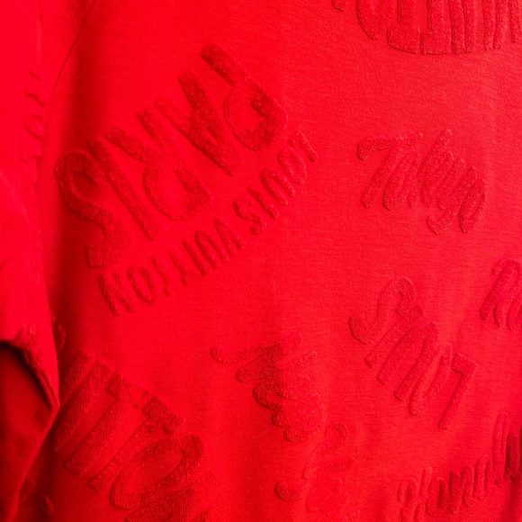 SOLD Louis Vuitton 2018 Red Towel Letter Monogram Logo T Shirt - Picture 8 of 9